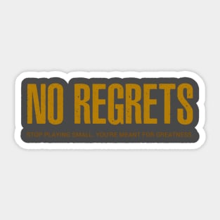 NO REGRETS Sticker